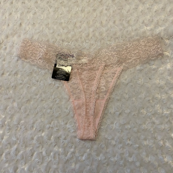 Maidenform Ladies Plus All Over Lace Thong Panty - Pink/Silver - 9/2X - Picture 8 of 10